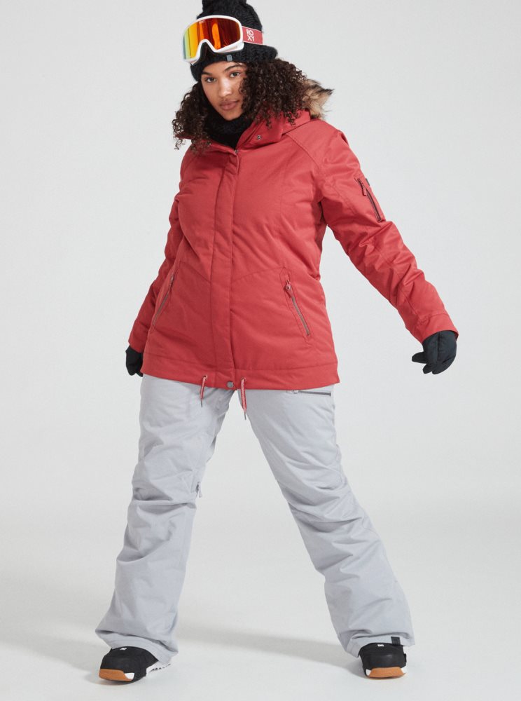 Veste De Ski Roxy Meade Insulated Rouge Foncé Femme | NTD-60069744