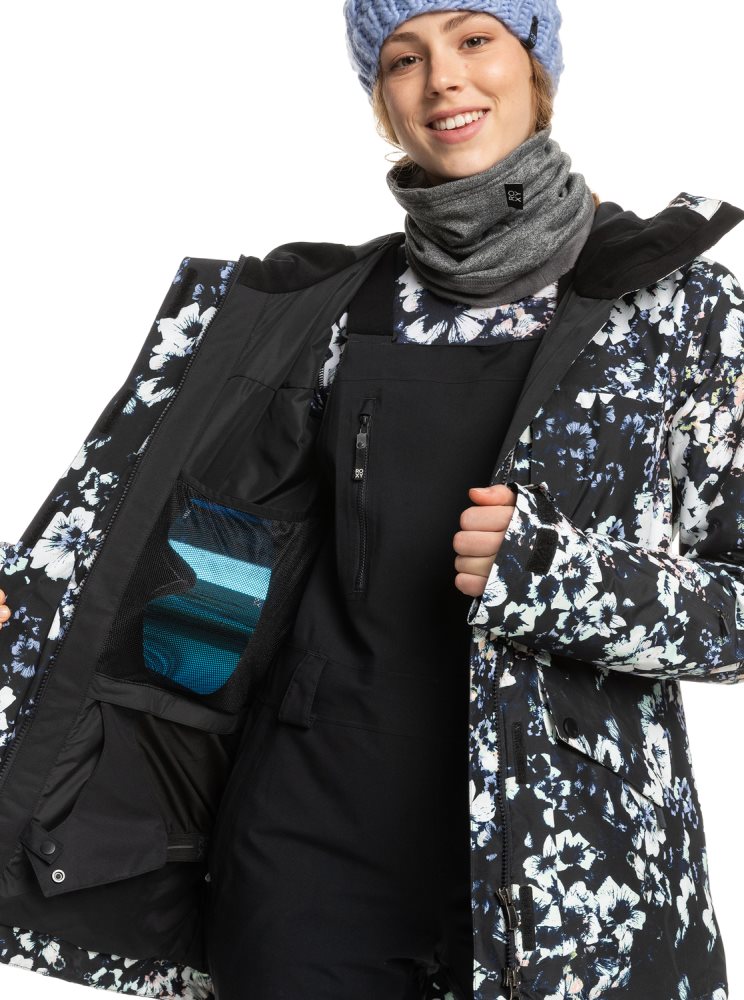 Veste De Ski Roxy GORE-TEX? Glade Printed Insulated Noir Femme | FES-78711603