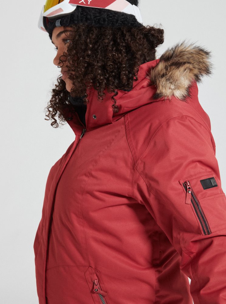 Veste De Ski Roxy Meade Insulated Rouge Foncé Femme | NTD-60069744