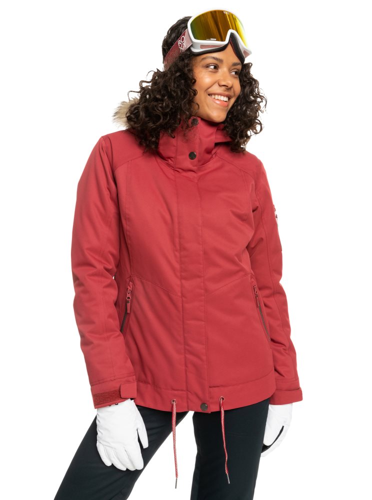 Veste De Ski Roxy Meade Insulated Rouge Foncé Femme | NTD-60069744