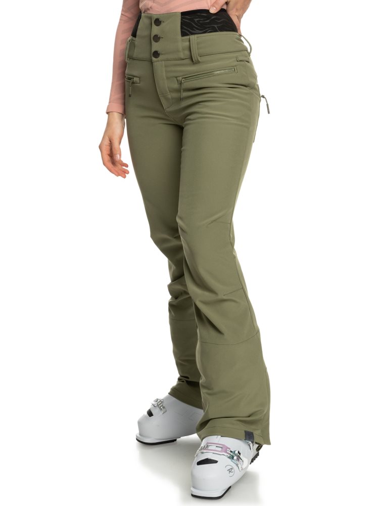 Pantalon Ski Roxy Rising High Shell Vert Foncé Femme | YGW-02399383