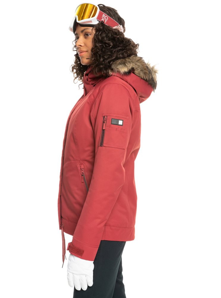 Veste De Ski Roxy Meade Insulated Rouge Foncé Femme | NTD-60069744