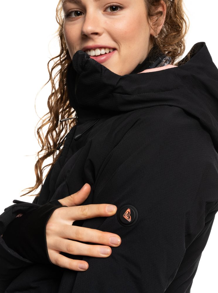 Veste De Ski Roxy Dusk WarmLink Insulated Noir Femme | QAY-04662280