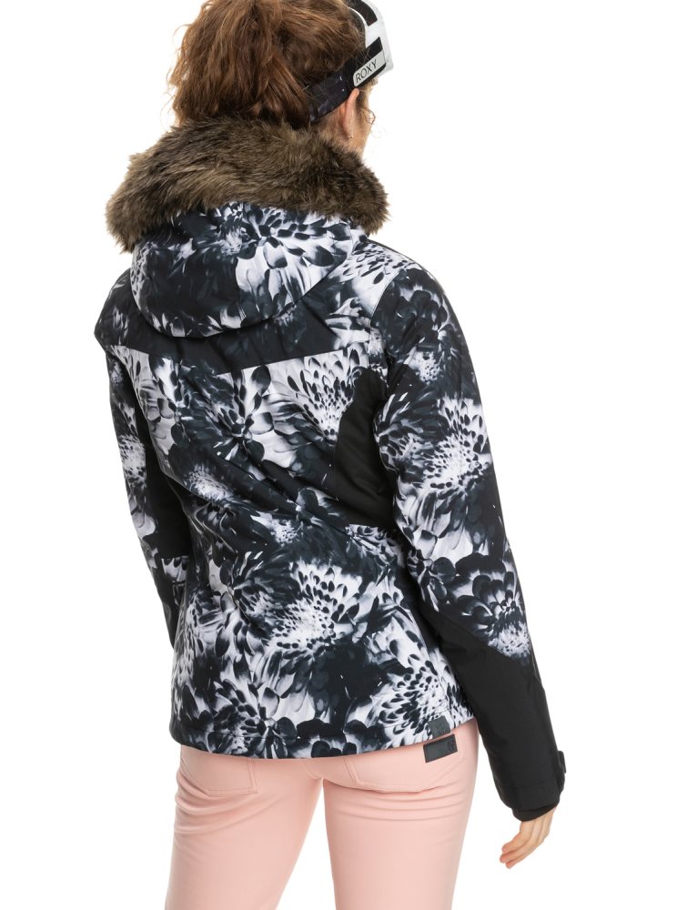 Veste De Ski Roxy Jet Ski Premium Insulated Noir Fleur Femme | SYC-70573123