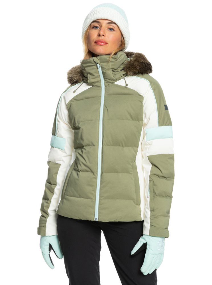 Veste De Ski Roxy Neige Blizzard Insulated Vert Foncé Femme | IYJ-61361997