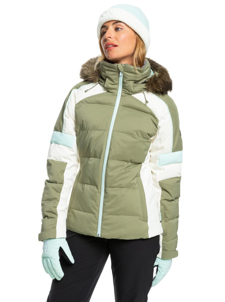 Veste De Ski Roxy Neige Blizzard Insulated Vert Foncé Femme | IYJ-61361997