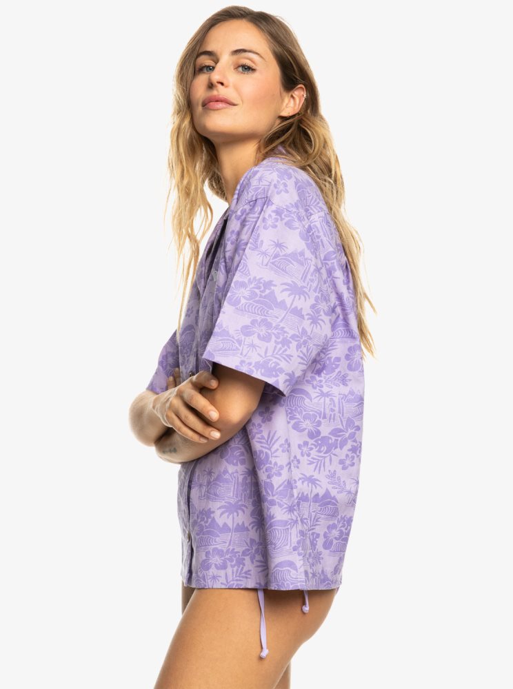 Chemises Roxy Surf.Kind.Kate. Corta Sleeve Violette Rose Femme | RWB-46066269