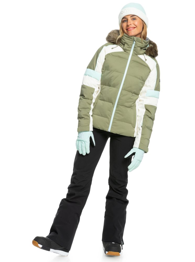 Veste De Ski Roxy Neige Blizzard Insulated Vert Foncé Femme | IYJ-61361997