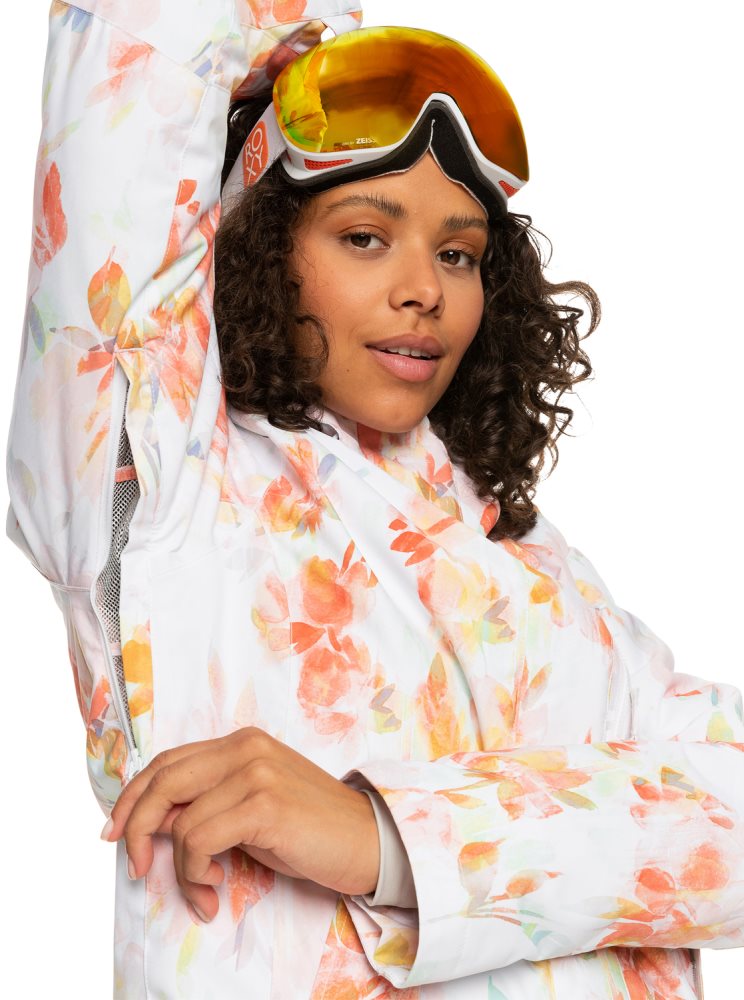 Veste De Ski Roxy Jetty Insulated Blanche Femme | ECY-65982628