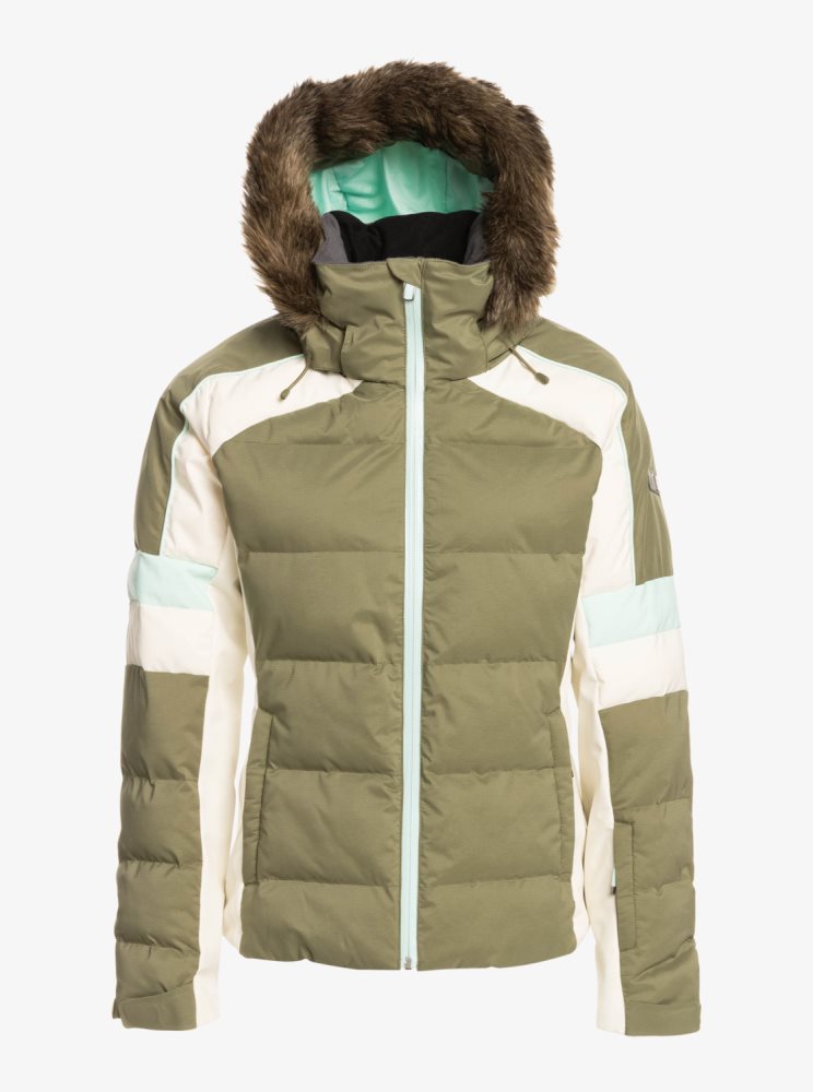 Veste De Ski Roxy Neige Blizzard Insulated Vert Foncé Femme | IYJ-61361997