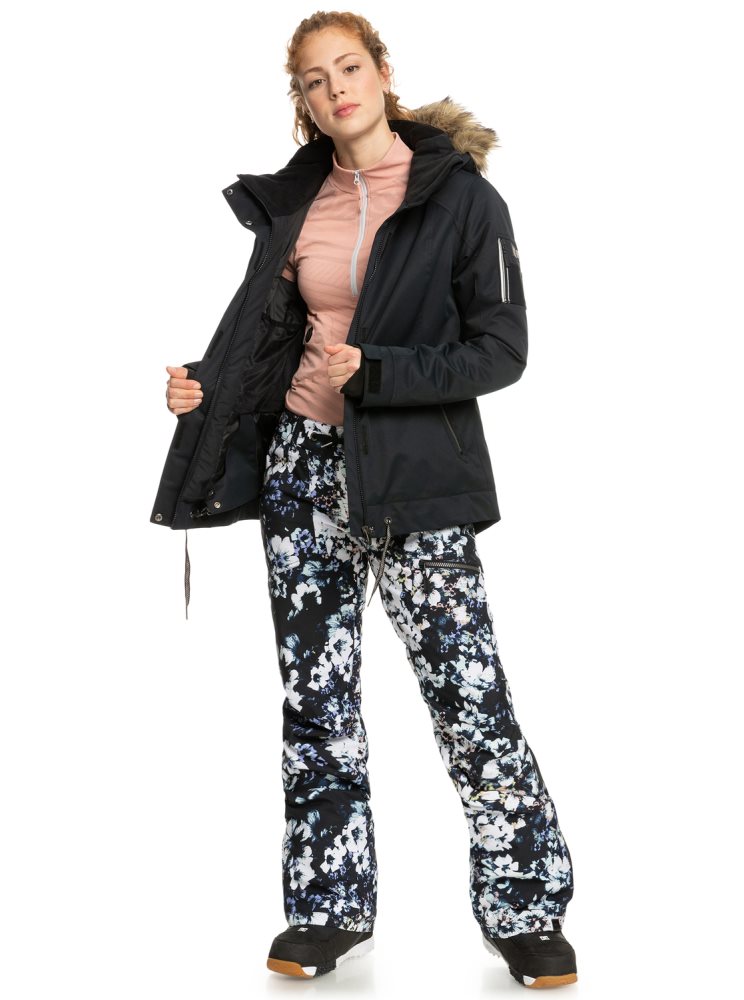 Pantalon Ski Roxy Nadia Printed Insulated Noir Femme | IJS-87325397