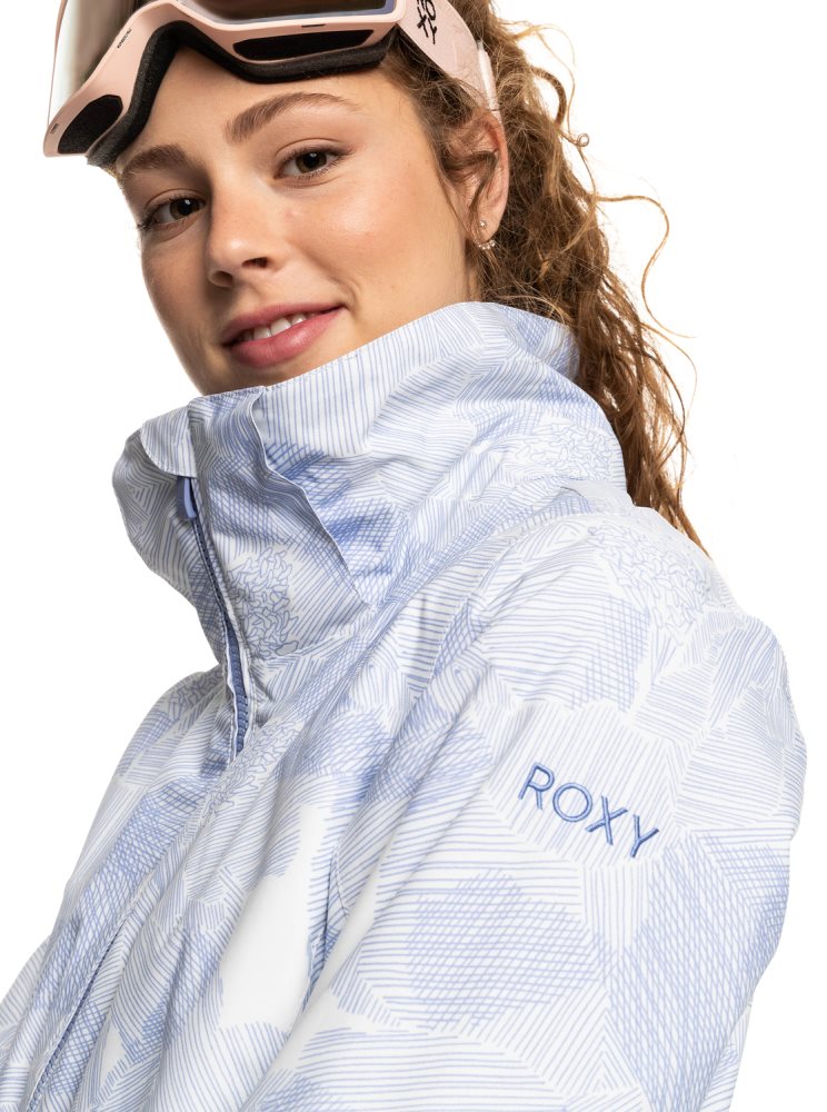 Veste De Ski Roxy Jet Ski Insulated Blanche Bleu Femme | QHH-14195565