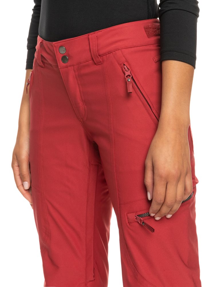 Pantalon Ski Roxy Cabin Slim Fit Rouge Foncé Femme | NEH-99051106