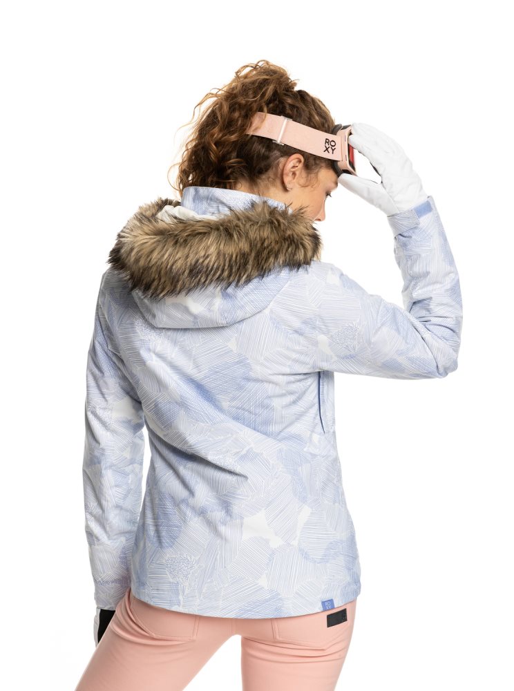 Veste De Ski Roxy Jet Ski Insulated Blanche Bleu Femme | QHH-14195565