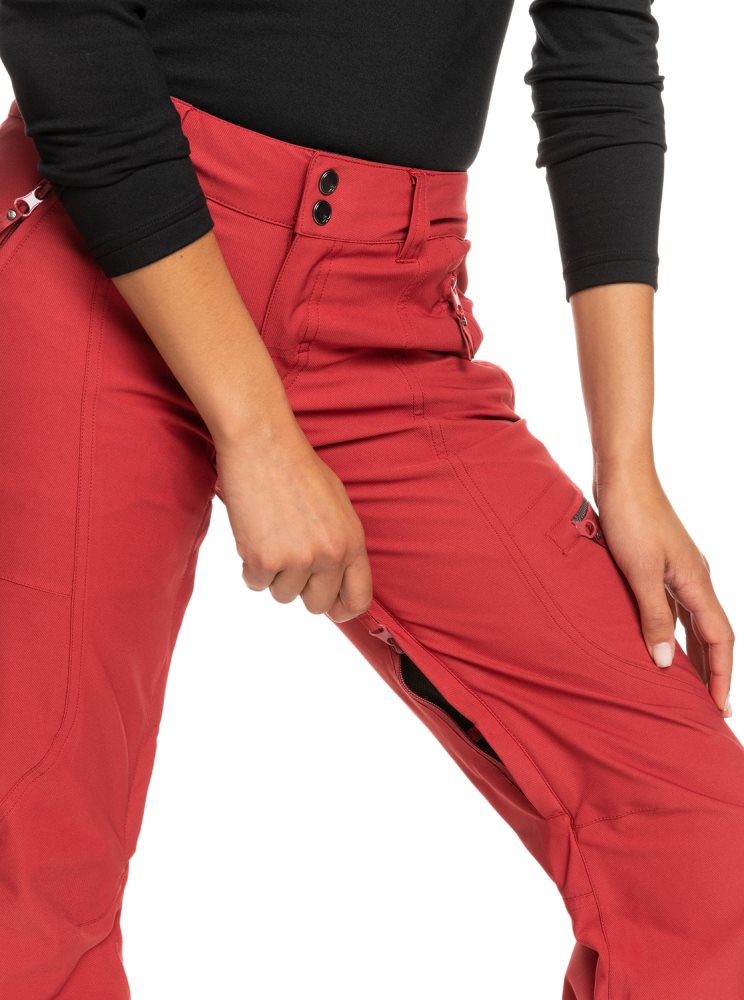 Pantalon Ski Roxy Cabin Slim Fit Rouge Foncé Femme | NEH-99051106