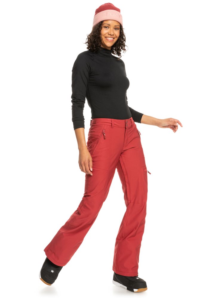 Pantalon Ski Roxy Cabin Slim Fit Rouge Foncé Femme | NEH-99051106