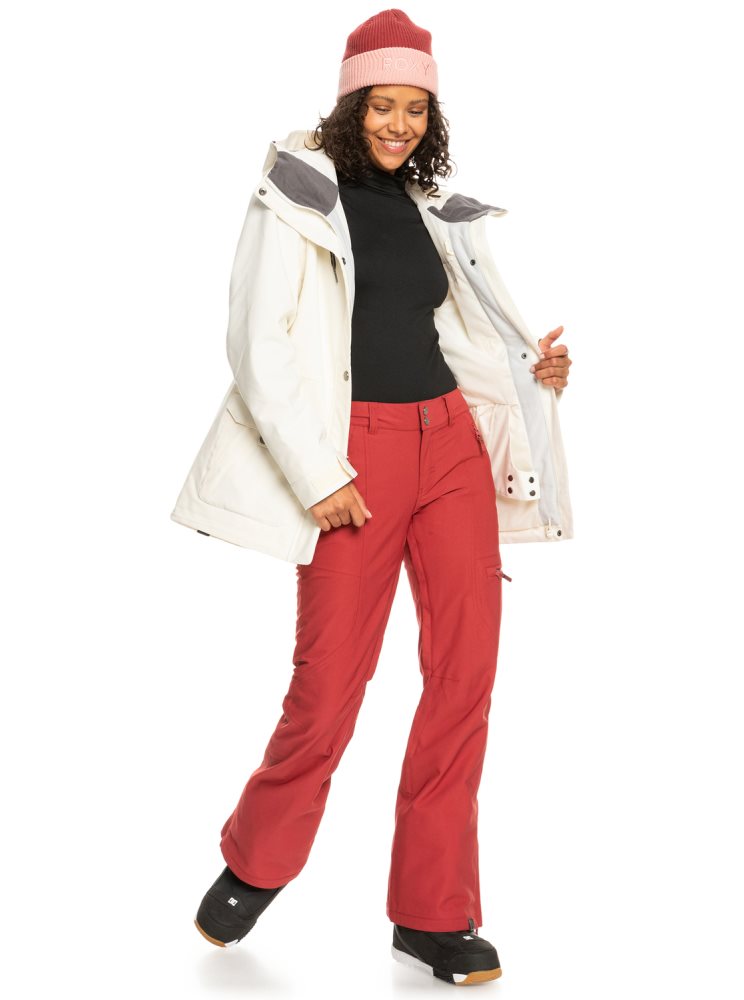 Pantalon Ski Roxy Cabin Slim Fit Rouge Foncé Femme | NEH-99051106