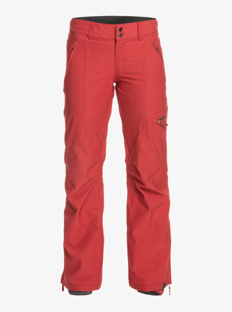 Pantalon Ski Roxy Cabin Slim Fit Rouge Foncé Femme | NEH-99051106