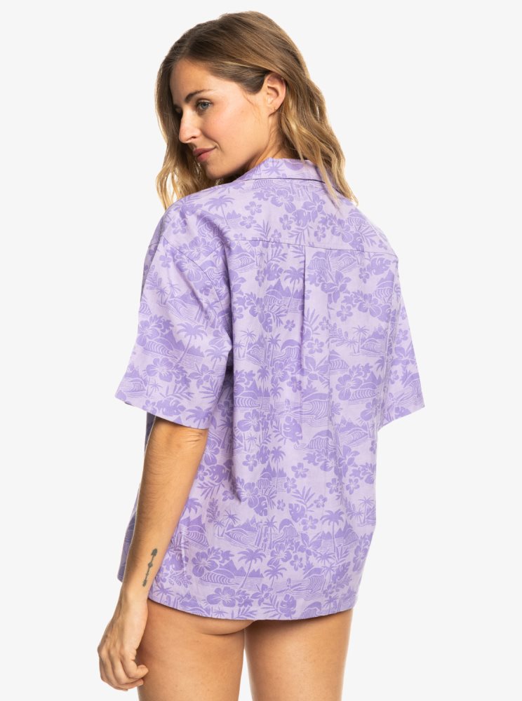 Chemises Roxy Surf.Kind.Kate. Corta Sleeve Violette Rose Femme | RWB-46066269