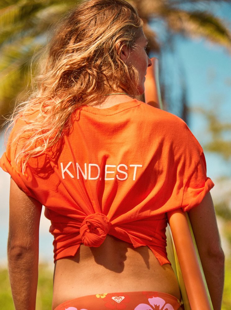 T Shirts Roxy Surf.Kind.Kate. Oversized Orange Femme | JVJ-56037032