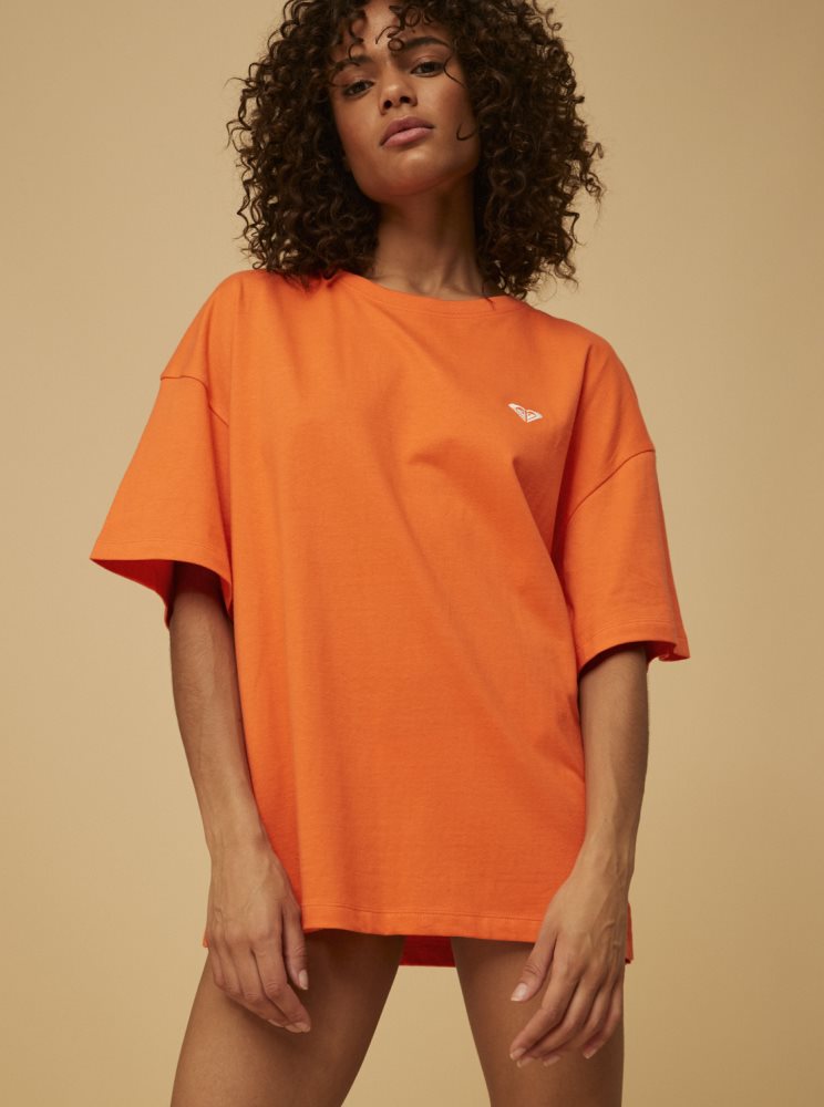 T Shirts Roxy Surf.Kind.Kate. Oversized Orange Femme | JVJ-56037032