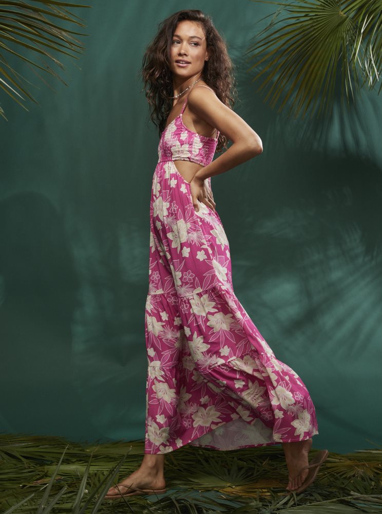 Peignoir Roxy Hot Tropics Maxi Rose Femme | NCV-53305741