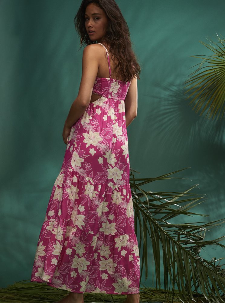 Peignoir Roxy Hot Tropics Maxi Rose Femme | NCV-53305741