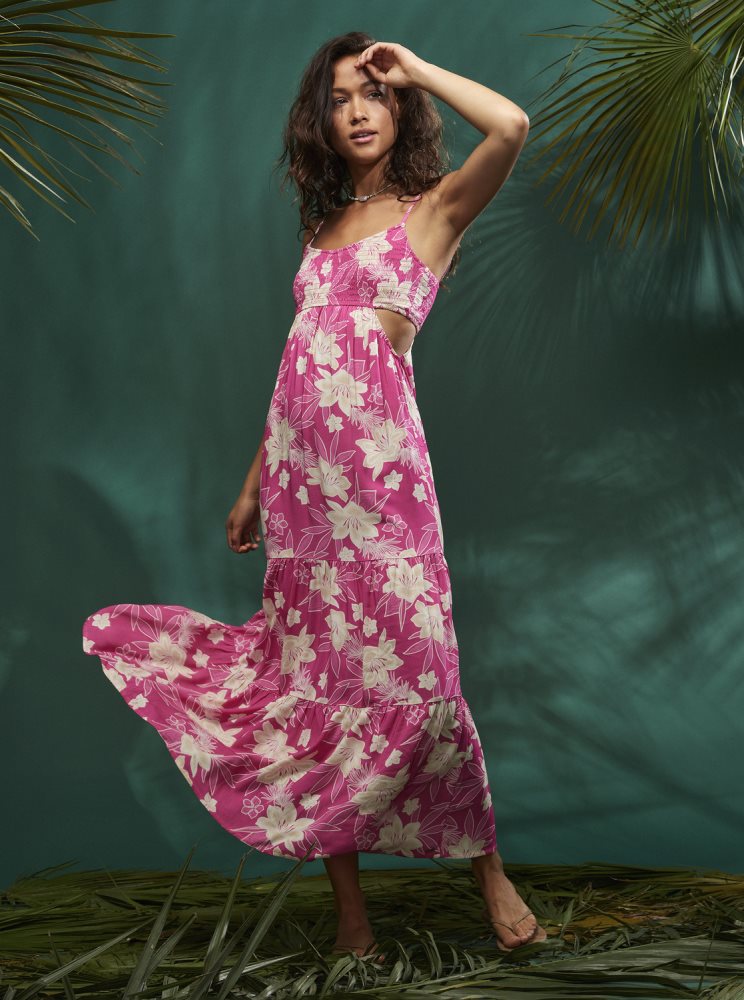 Peignoir Roxy Hot Tropics Maxi Rose Femme | NCV-53305741