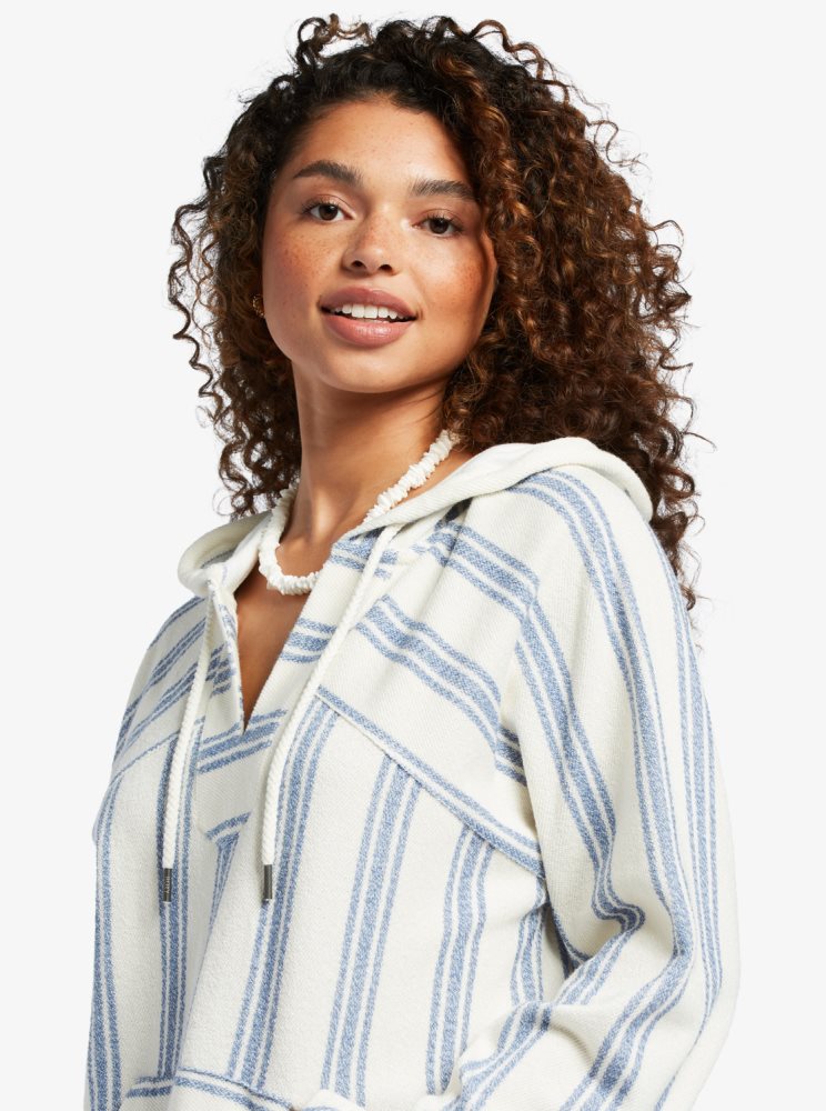 Sweat à Capuche Roxy Wild And Free Poncho Style Stripes Femme | FCF-96692722