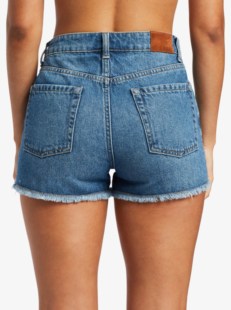 Shorts Roxy New Swell Denim Bleu Femme | DYN-13347005