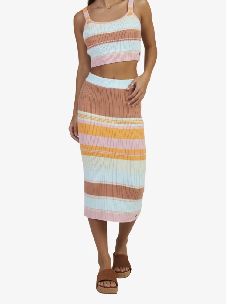 Jupes Roxy Playa Morning Tricoté Bodycon Stripes Femme | HAD-12720806