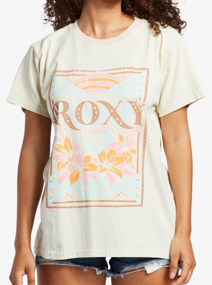 T Shirts Roxy Rays Oversized Blanche Femme | LAM-38445326