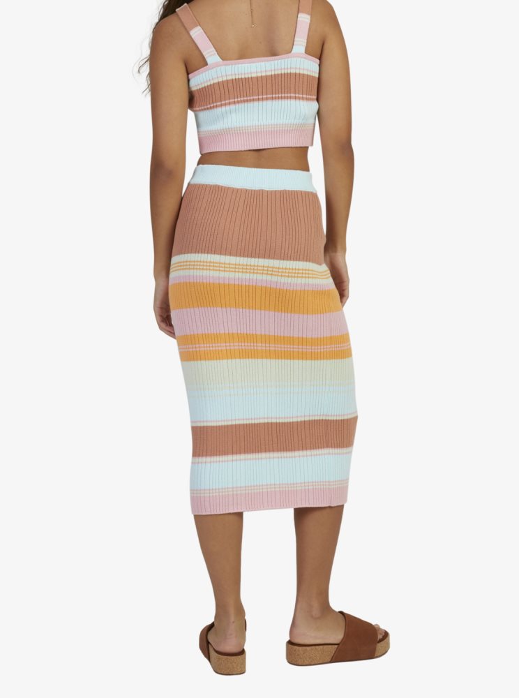 Jupes Roxy Playa Morning Tricoté Bodycon Stripes Femme | HAD-12720806