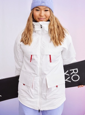 Veste De Ski Roxy Chloe Kim Insulated Blanche Femme | LBX-87397254