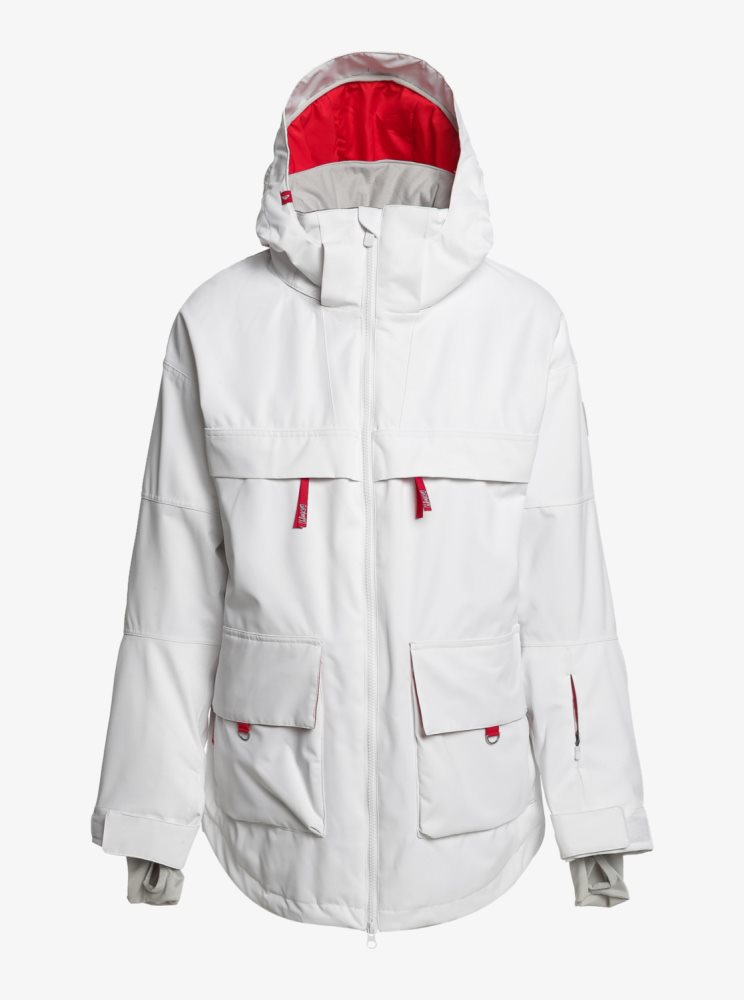 Veste De Ski Roxy Chloe Kim Insulated Blanche Femme | LBX-87397254