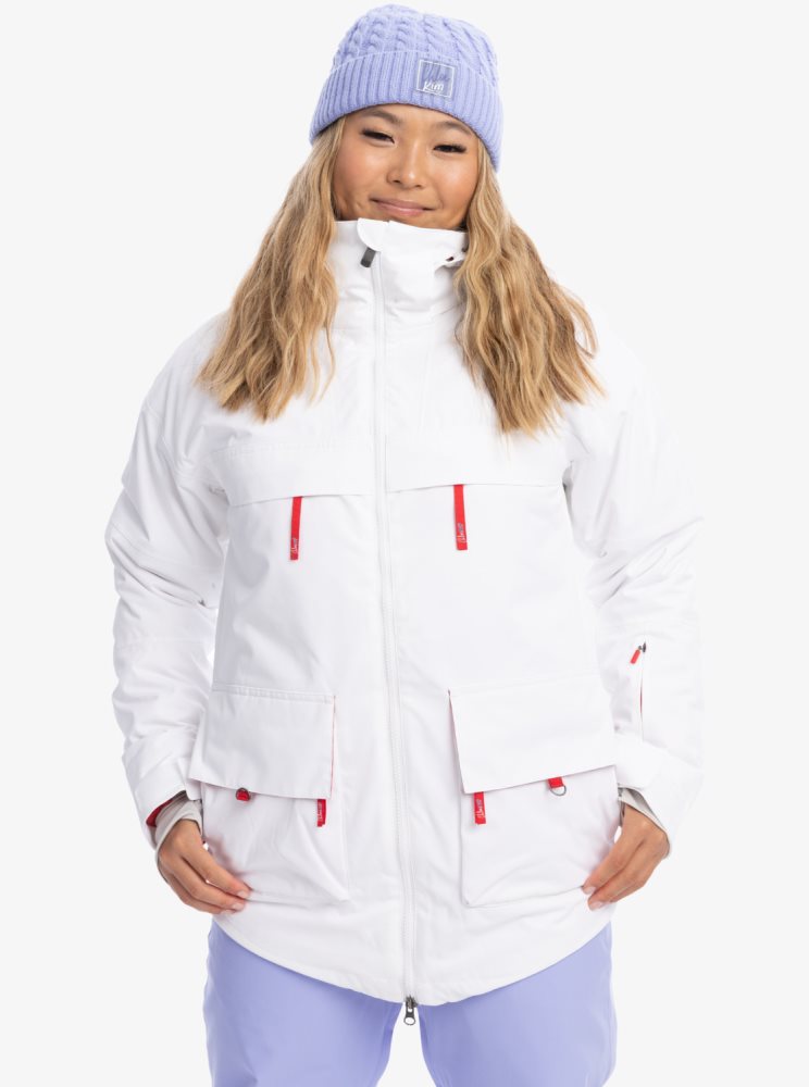 Veste De Ski Roxy Chloe Kim Insulated Blanche Femme | LBX-87397254