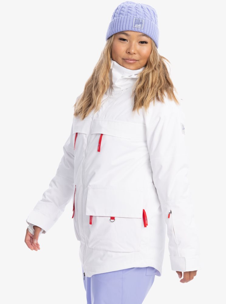 Veste De Ski Roxy Chloe Kim Insulated Blanche Femme | LBX-87397254