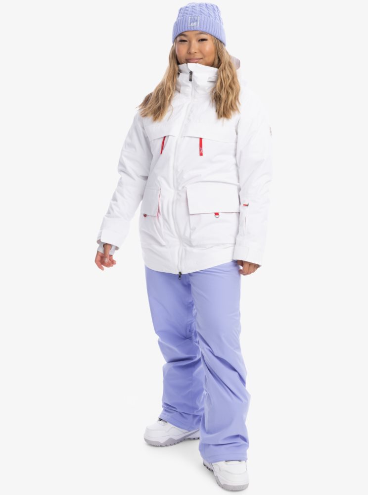 Veste De Ski Roxy Chloe Kim Insulated Blanche Femme | LBX-87397254