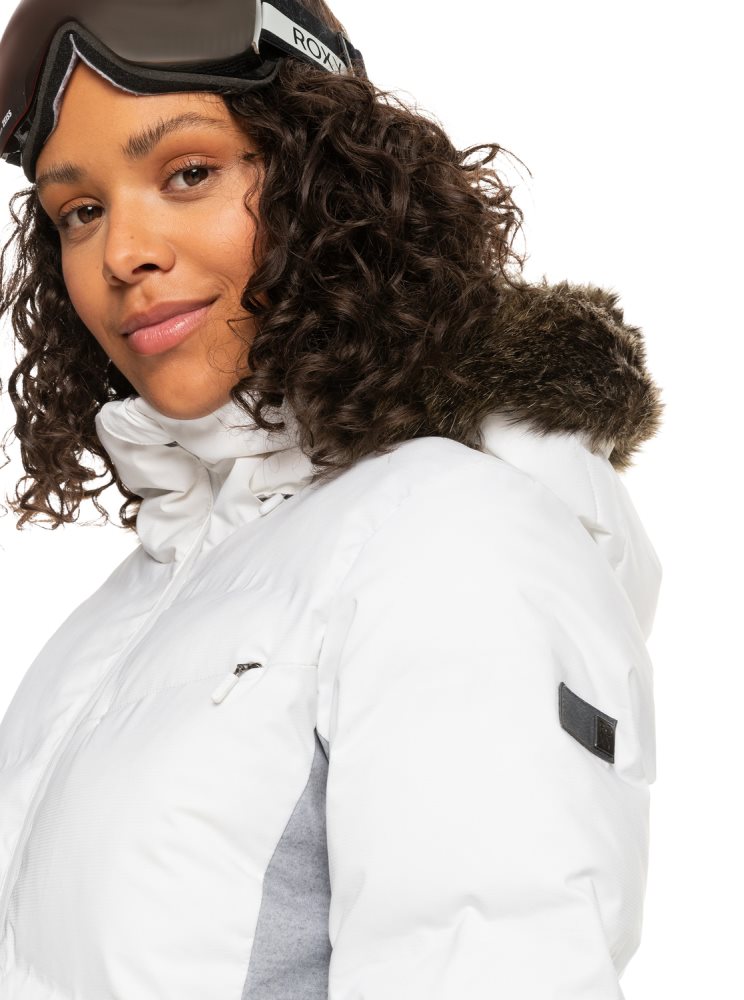 Veste De Ski Roxy Neige Storm Insulated Blanche Femme | QLE-04070060