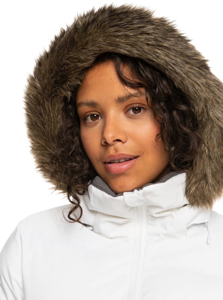 Veste De Ski Roxy Neige Storm Insulated Blanche Femme | QLE-04070060