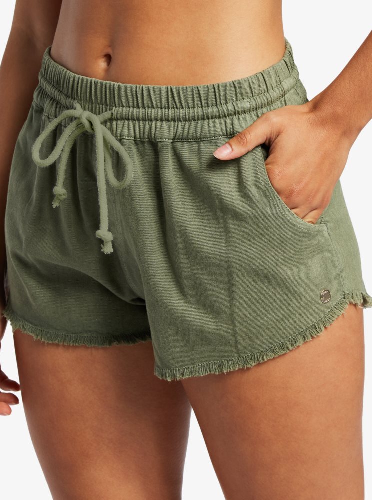 Shorts Roxy Scenic Route Elastic Vert Foncé Femme | TWA-26257233