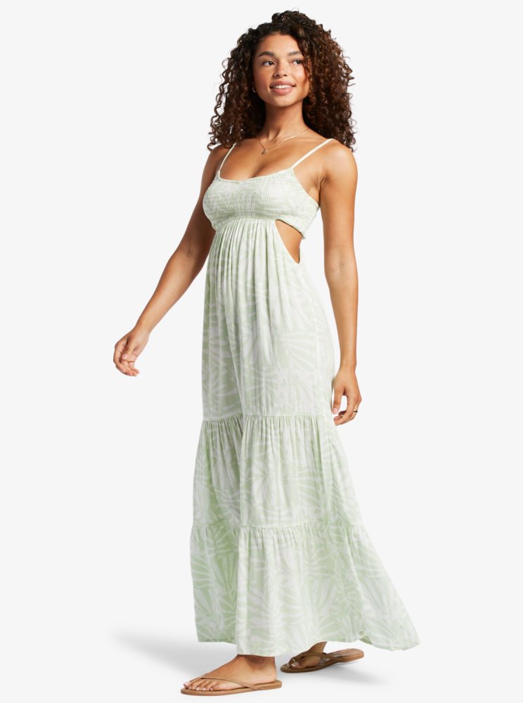 Peignoir Roxy Hot Tropics Maxi Blanche Vert Femme | GJC-09748822