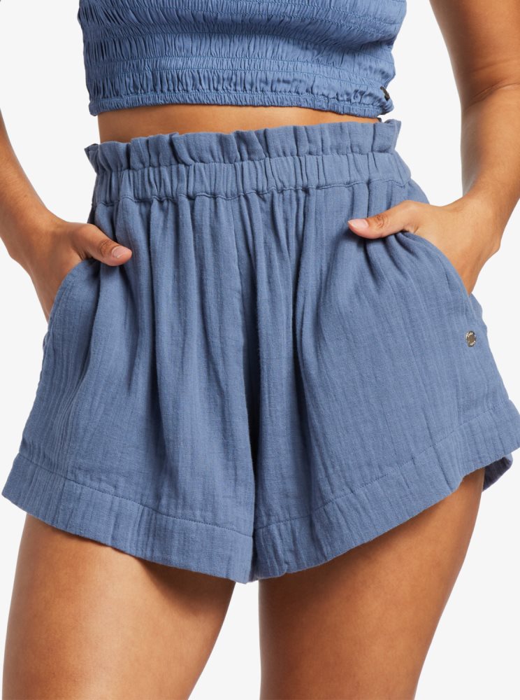 Shorts Roxy What A Vibe Beach Bleu Femme | KHX-35082525