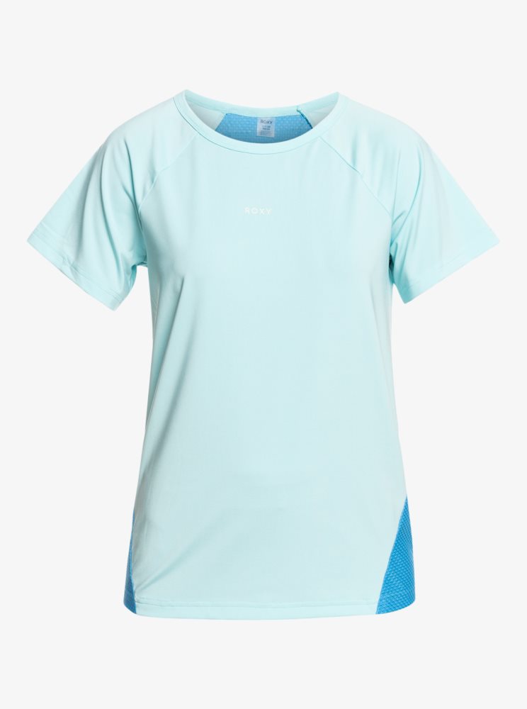 T Shirts Roxy Active See The Good Technical Bleu Femme | FHM-54937279