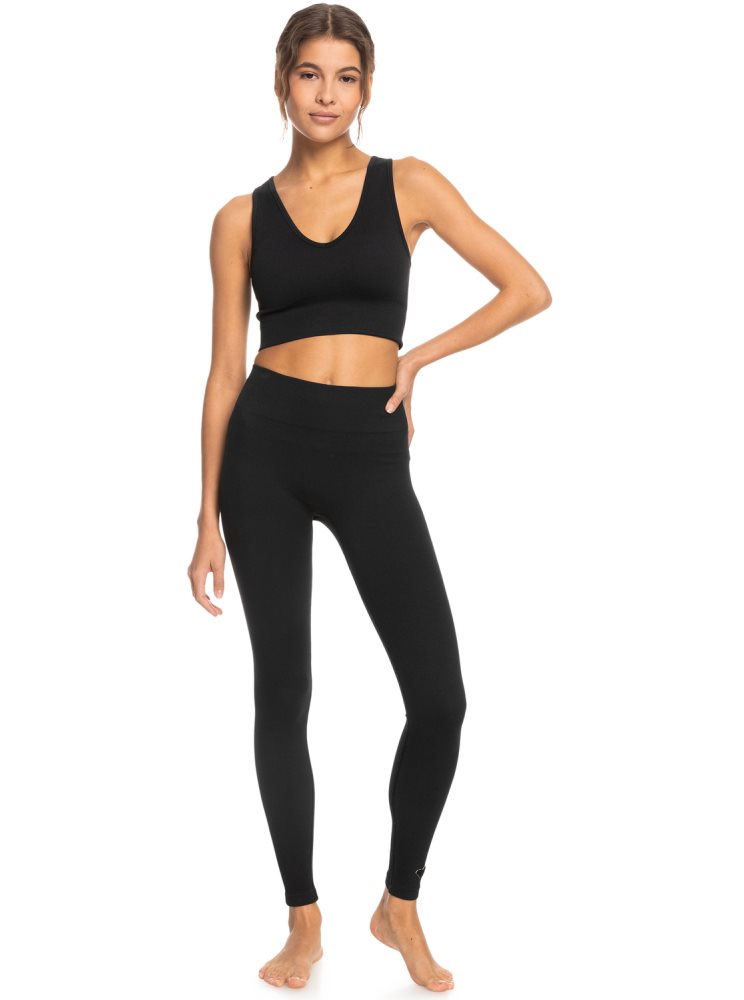 Leggings Roxy Chill Out Seamless Technical Grise Foncé Femme | VDU-11115971