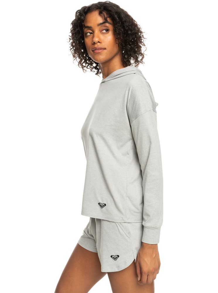 Sweat à Capuche Roxy Naturally Active Grise Femme | DQS-02197391