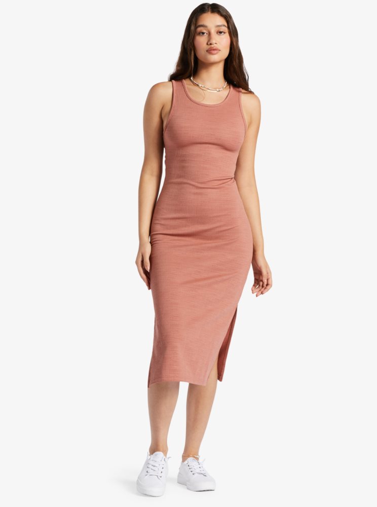 Peignoir Roxy Good Keepsake Lanières Midi Rose Femme | RAJ-47524945