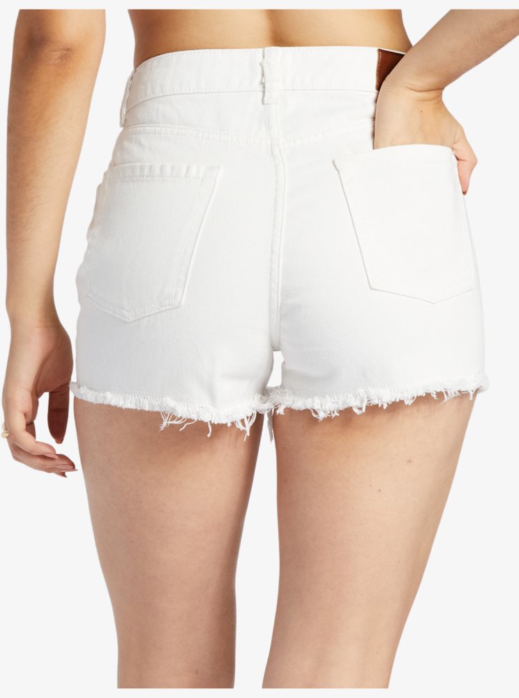 Shorts Roxy New Swell Denim Blanche Femme | GMG-02293086