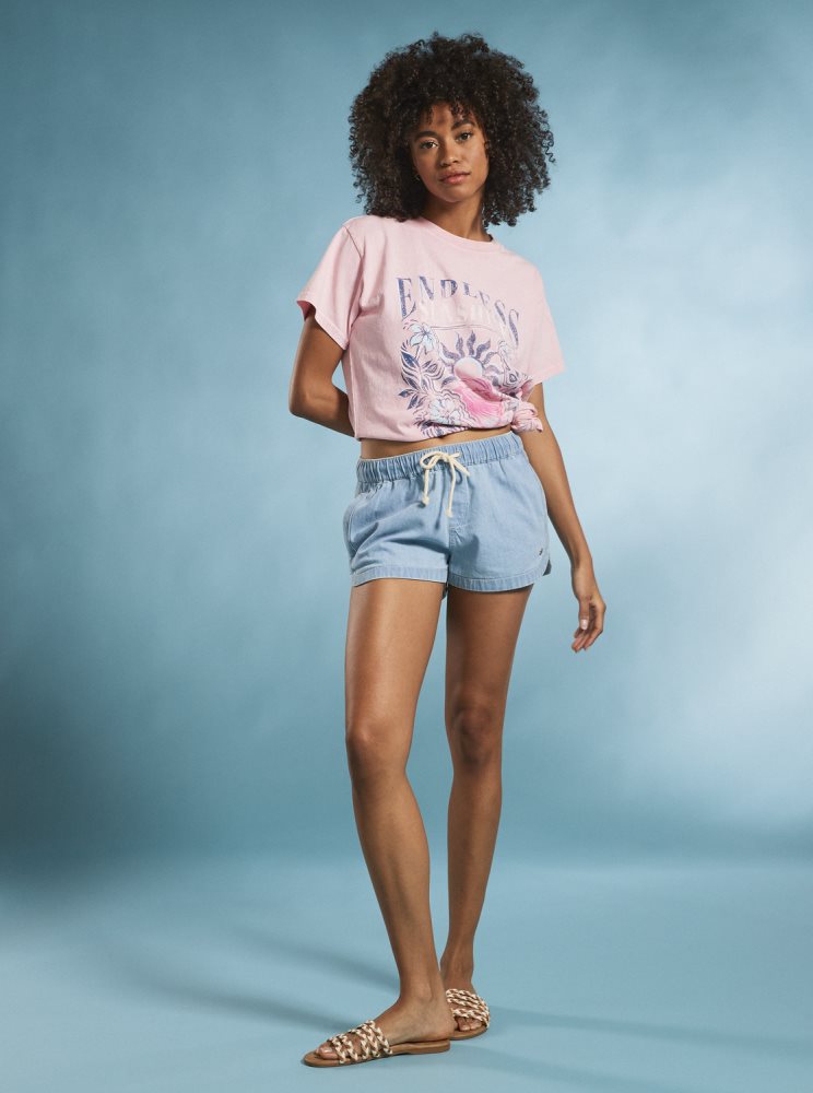 T Shirts Roxy Endless Sunshine Oversized Rose Femme | VEJ-28586608