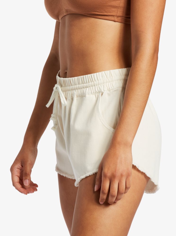 Shorts Roxy Scenic Route Elastic Blanche Femme | SPI-50468114